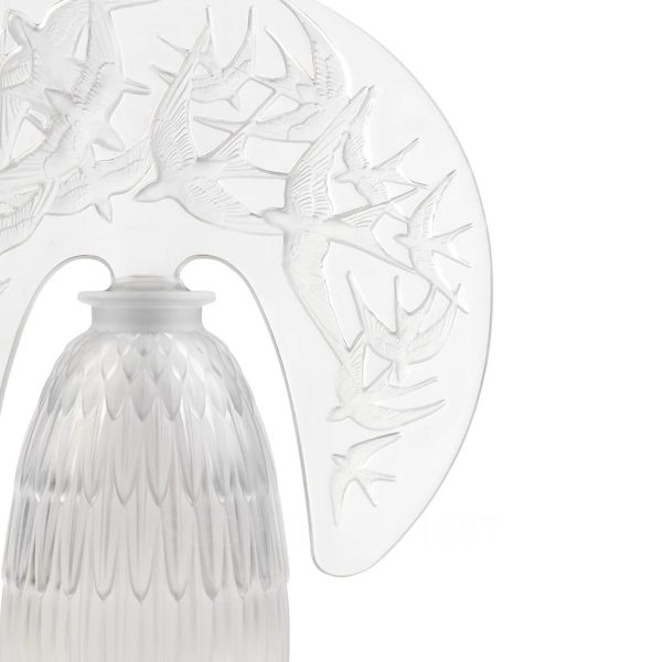 Lalique Swallows Lamp Clear Crystal details