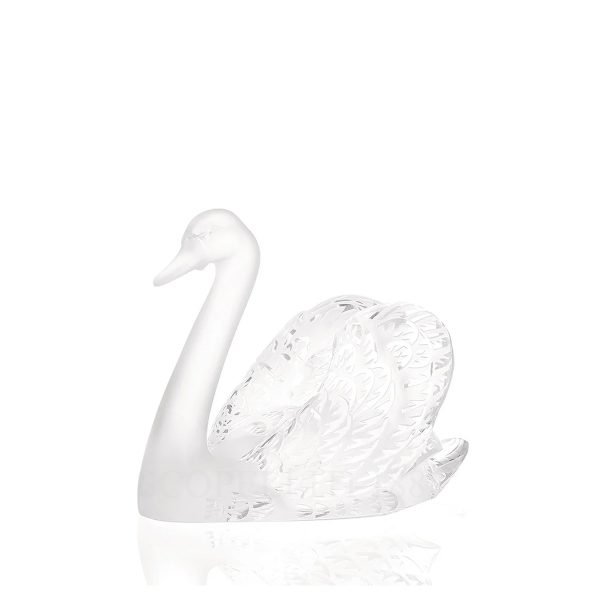lalique swan head up sculpture