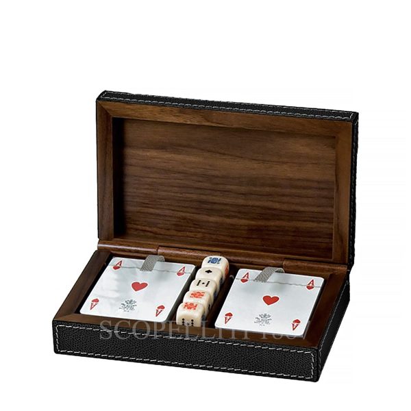 leather playing card and dice box giobagnara