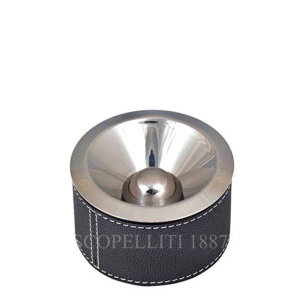round ashtray in leather giobagnara