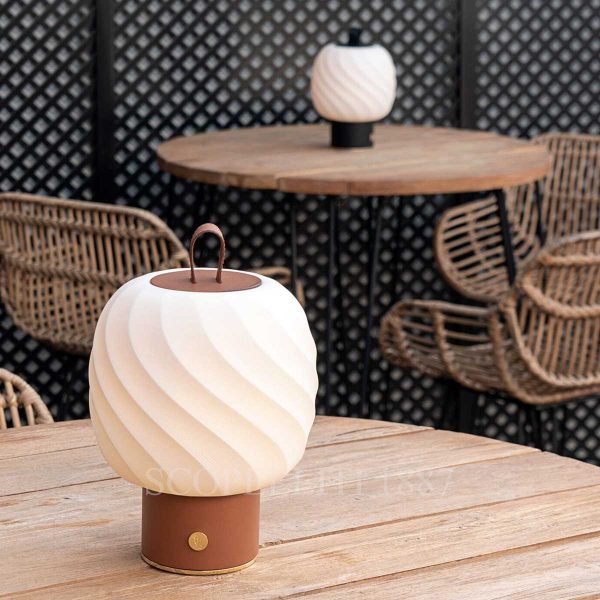 lladro ice cream portable lamp brown and black