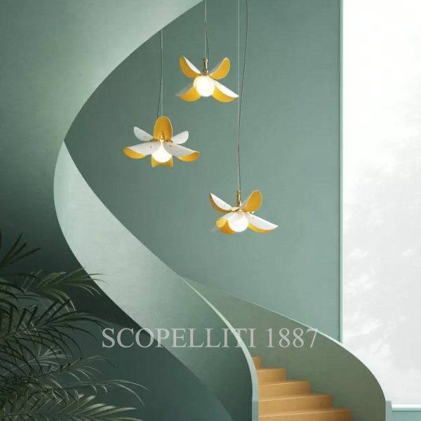 lladro blossom hanging lamp white gold presentation