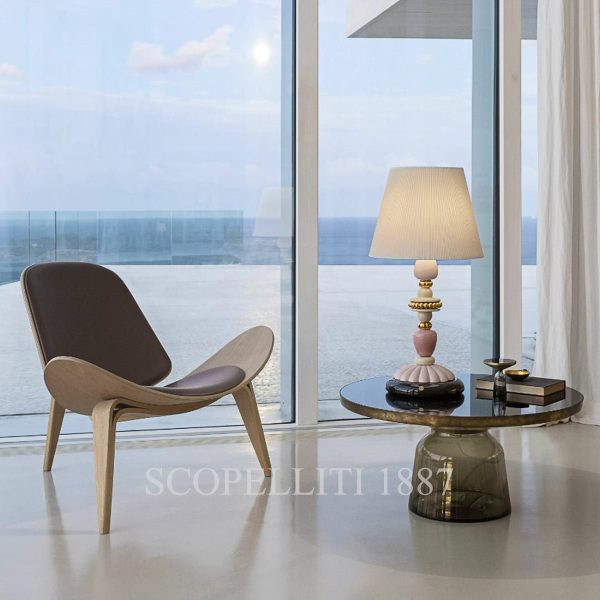 lladro firefly table lamp pink and golden luster presentation