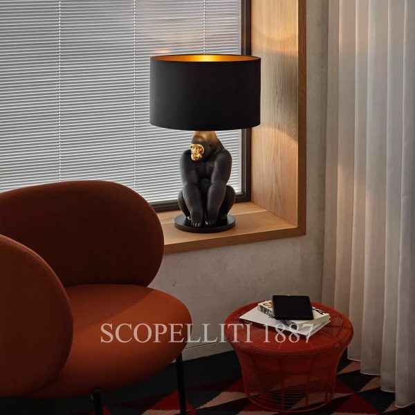 lladro gorilla lamp black gold presentation