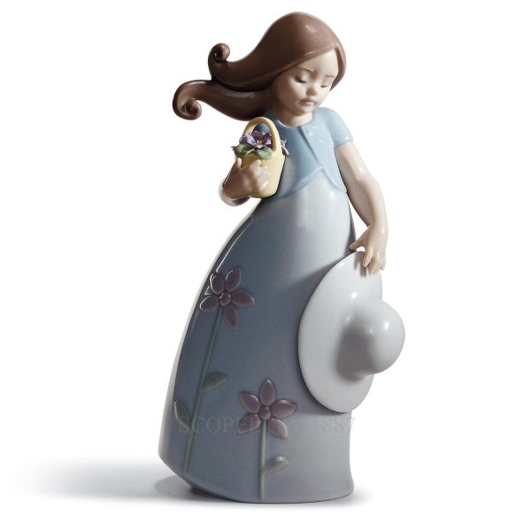 lladro little violet porcelain figurine spanish designer