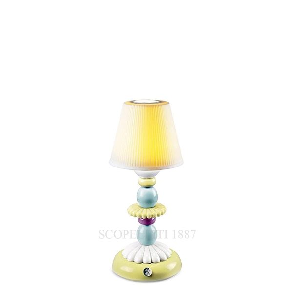 lladro lotus firefly designer table lamp green & blue