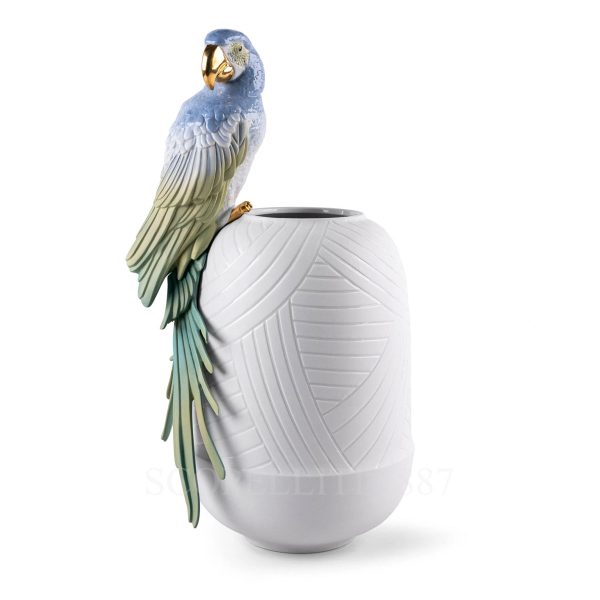 lladro macaw bird vase
