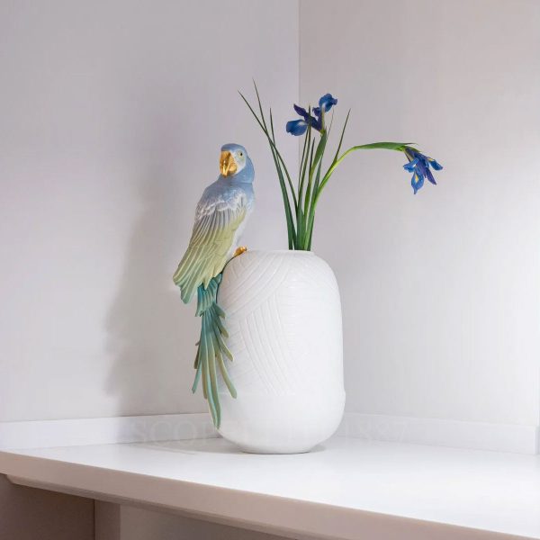 lladro macaw bird vase