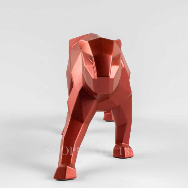 lladro panther metallic red