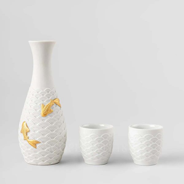 lladro sake set in porcelain