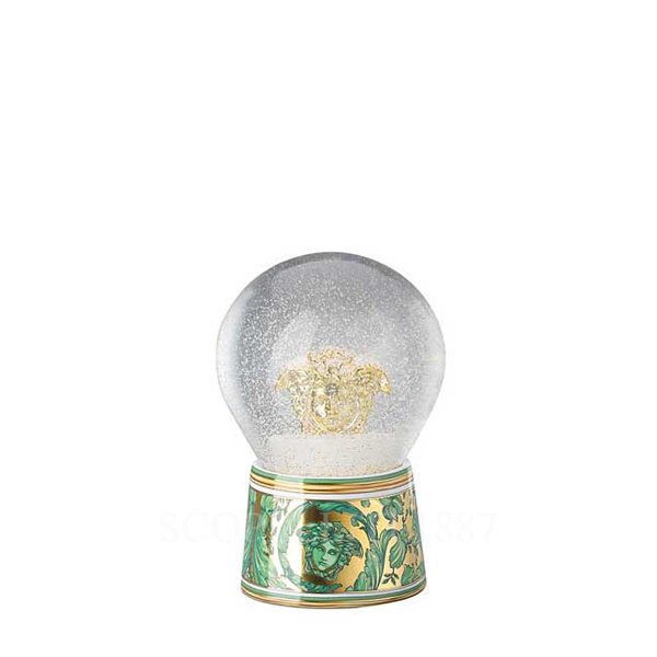 versace glass sphere medusa garland green