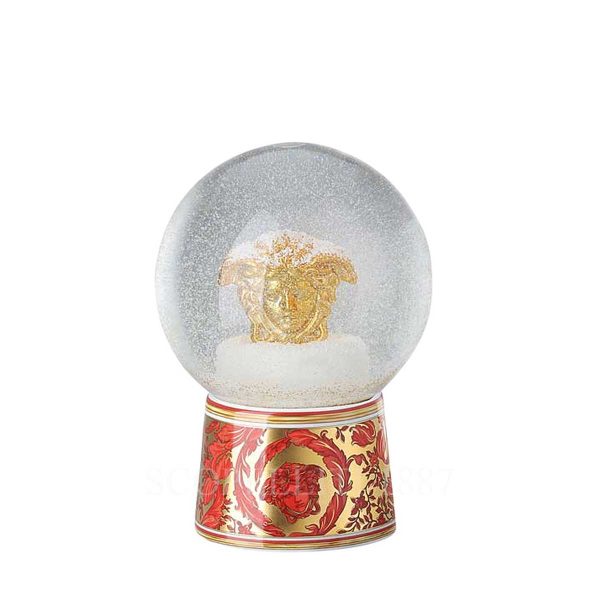 versace glass sphere medusa garland red
