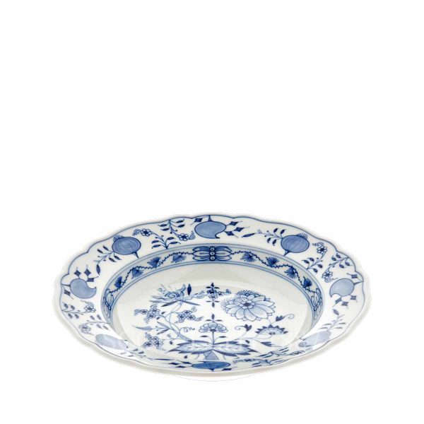 meissen blue onion soup plate view
