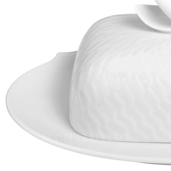 meissen waves relief butter dish details