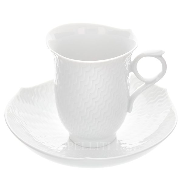 meissen waves relief coffee cup with saucer