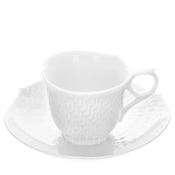meissen waves relief espresso cup with saucer