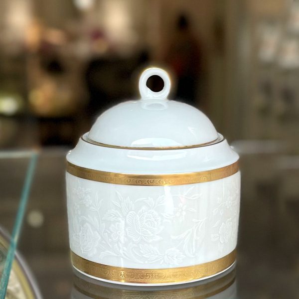 mikasa antique lace sugar bowl in porcelain