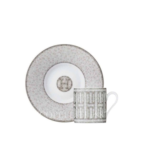 hermès mosaique au 24 platinum coffee cup