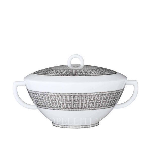 hermes mosaique au 24 platinum soup tureen