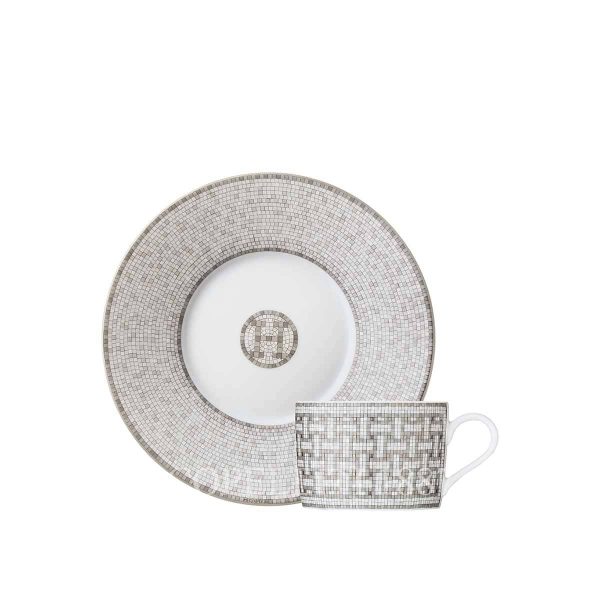 hermès mosaique au 24 platinum tea cup