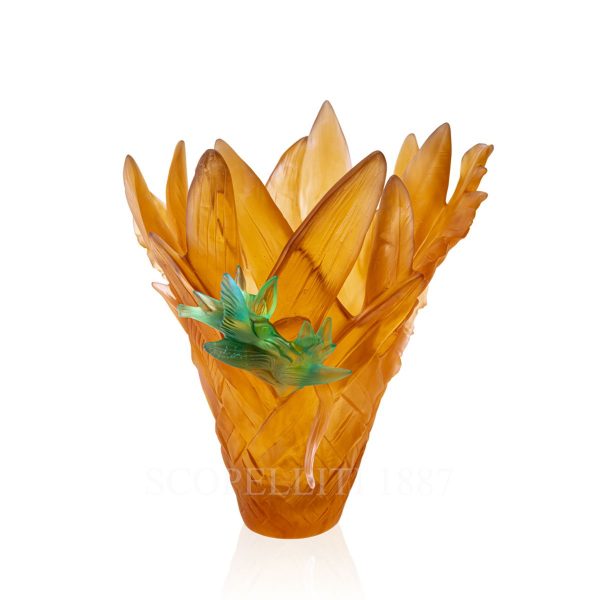 Daum Vase Amber Large Tressage Paradis Limited Edition