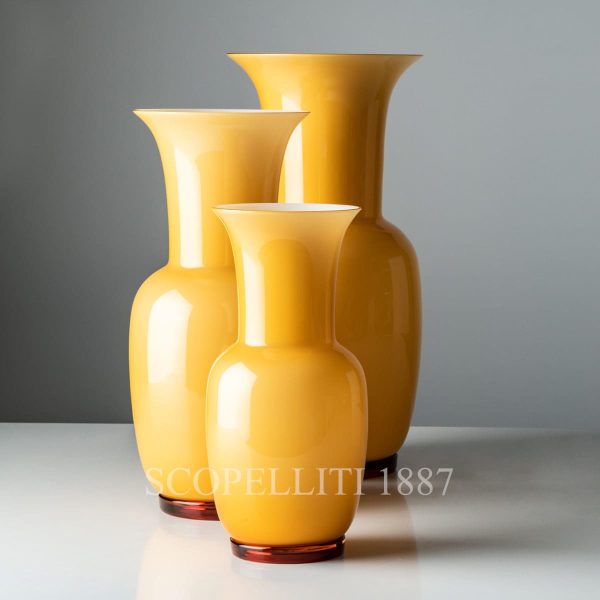 venini opalino vase large amber