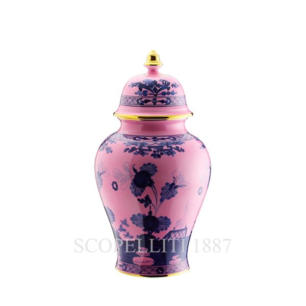 Ginori 1735 Potiche Small Vase With Cover Oriente Italiano Azalea