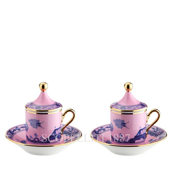 Ginori 1735 Téte a Téte Coffee Set Oriente Italiano Azalea