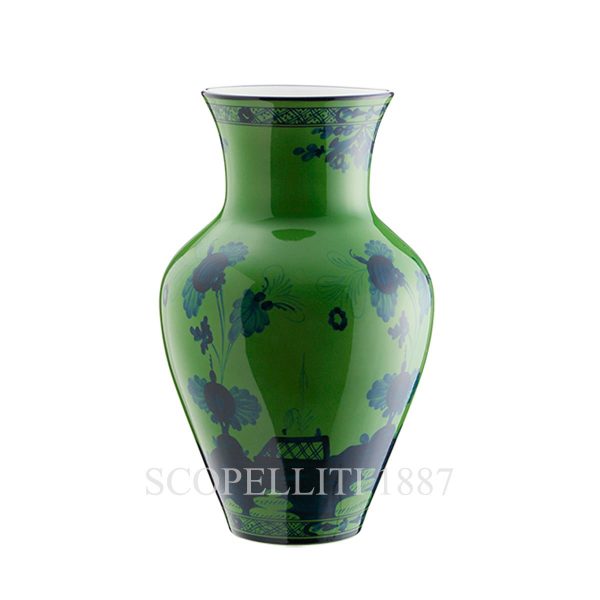Ginori 1735 Large Ming Vase Oriente Italiano Malachite