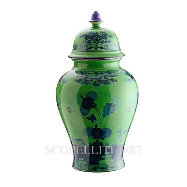 Ginori 1735 Potiche Large Vase With Cover Oriente Italiano Malachite