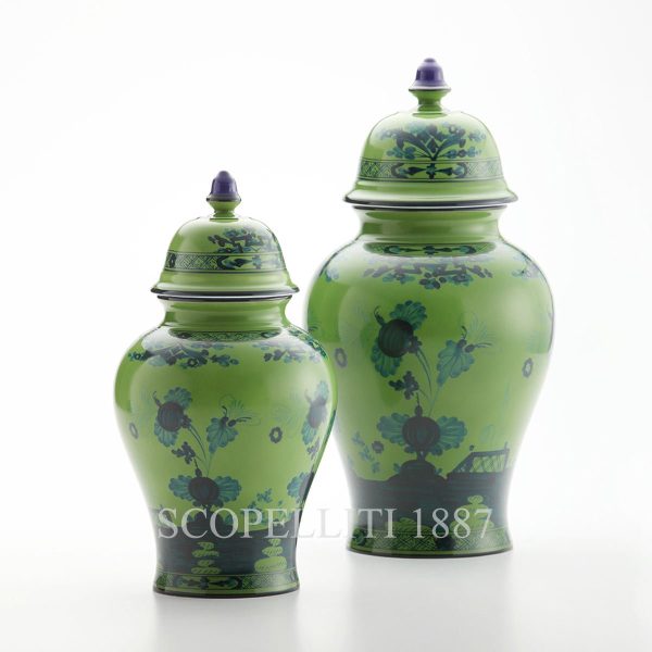 oriente italiano malachite set potiche vase