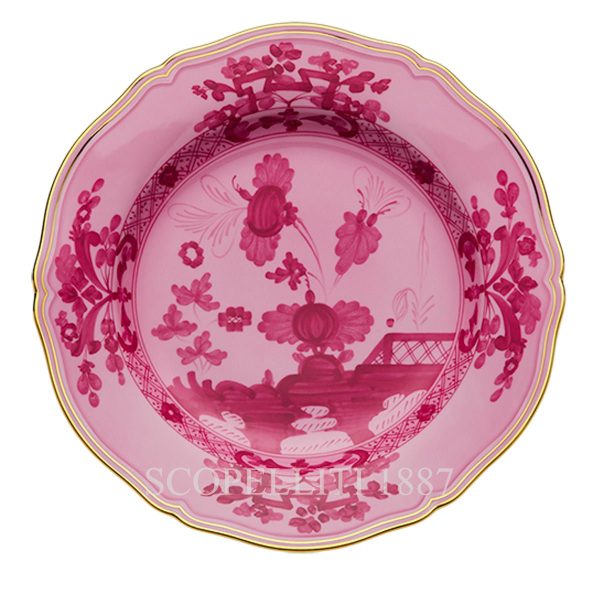 Ginori 1735 Round Flat Platter Oriente Italiano Porpora
