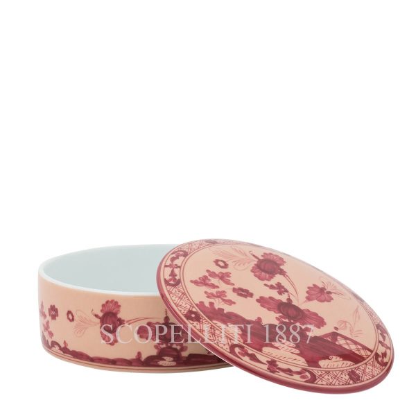 Ginori 1735 Round Box With Lid Oriente Italiano Vermiglio