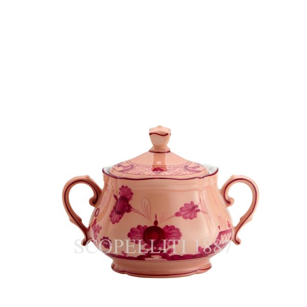 Ginori 1735 Sugar Bowl With Lid Oriente Italiano Vermiglio