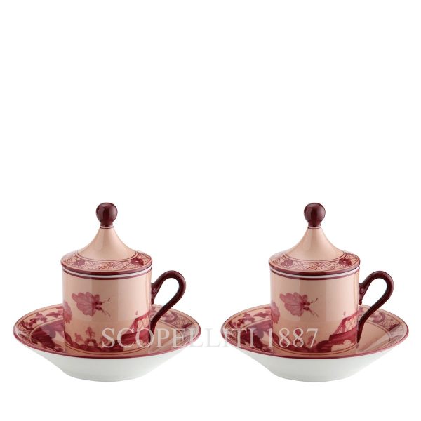 Ginori 1735 Téte a Téte Coffee Set Oriente Italiano Vermiglio