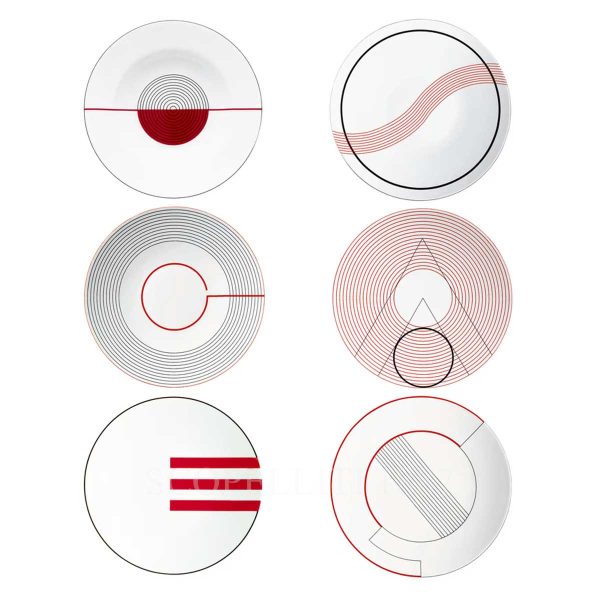 puiforcat initials set of 6 dessert plates