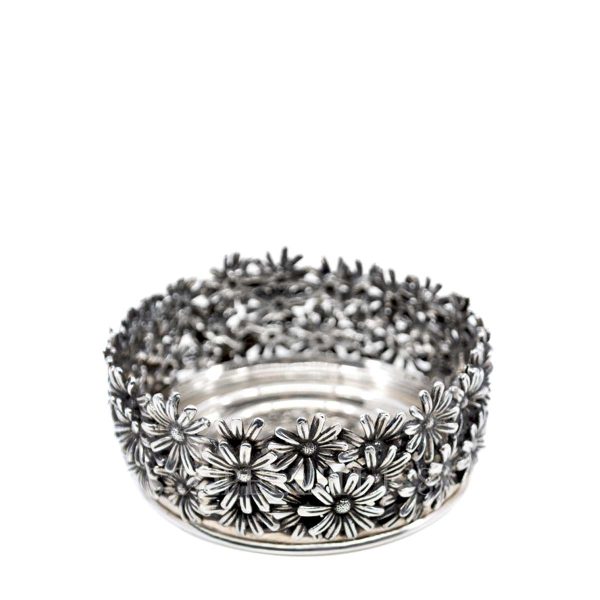 raspini silver coaster daisies