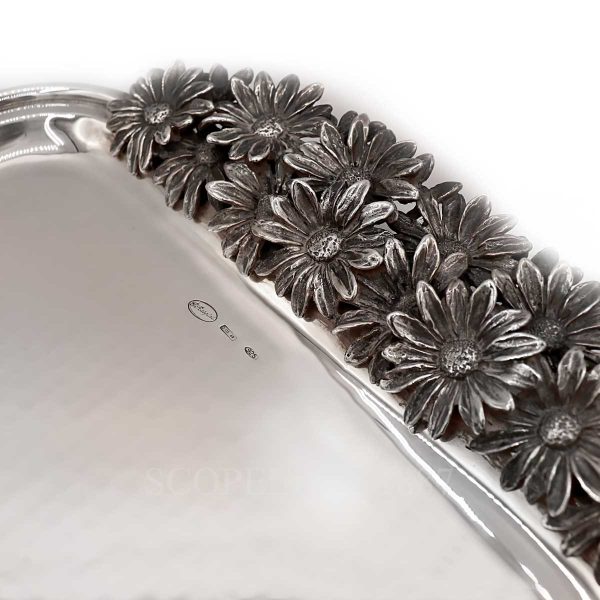 raspini silver tray daisies