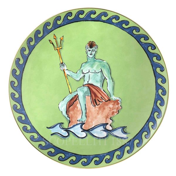 richard ginori presentation plate green il viaggio di nettuno