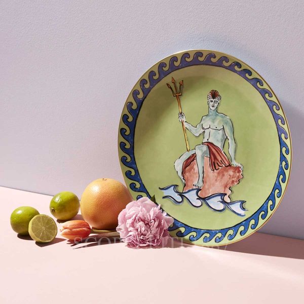 richard ginori presentation plate green il viaggio di nettuno