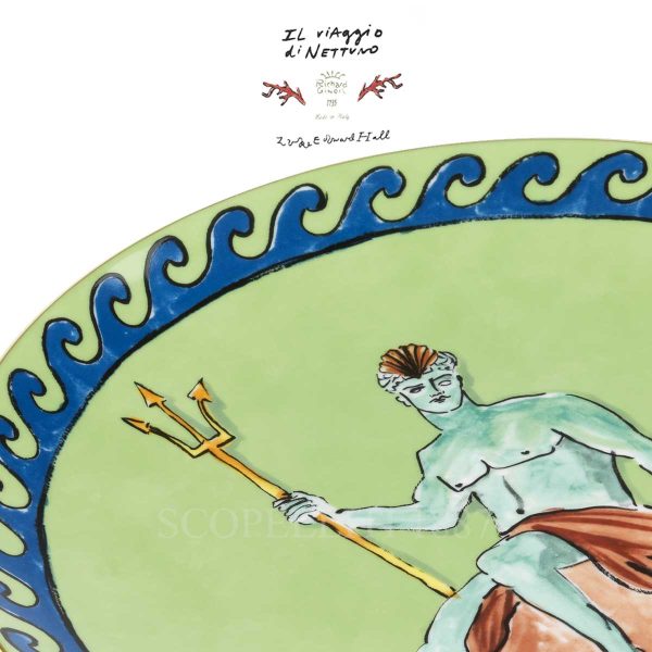 richard ginori presentation plate green il viaggio di nettuno