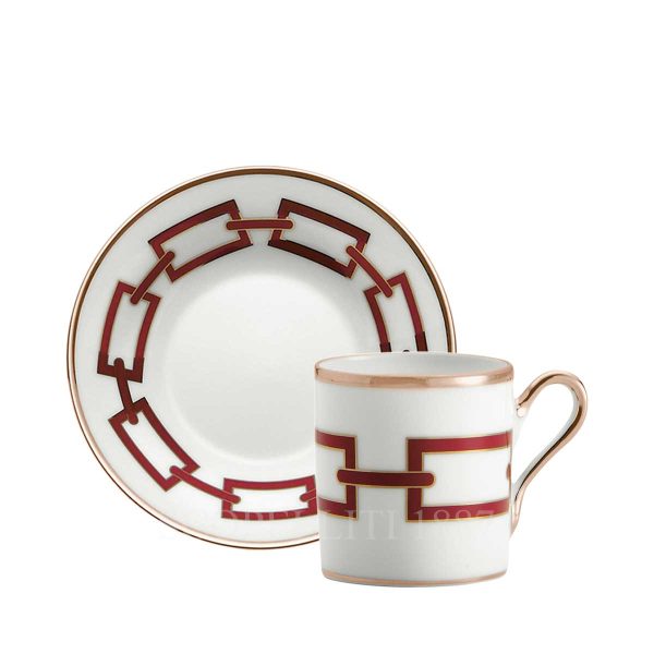 richard ginori coffee cup and saucer catene red