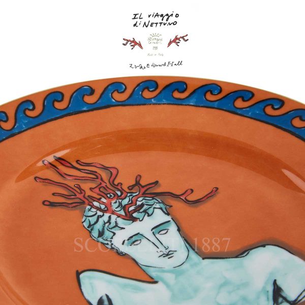 richard ginori dessert plate orange il viaggio di nettuno
