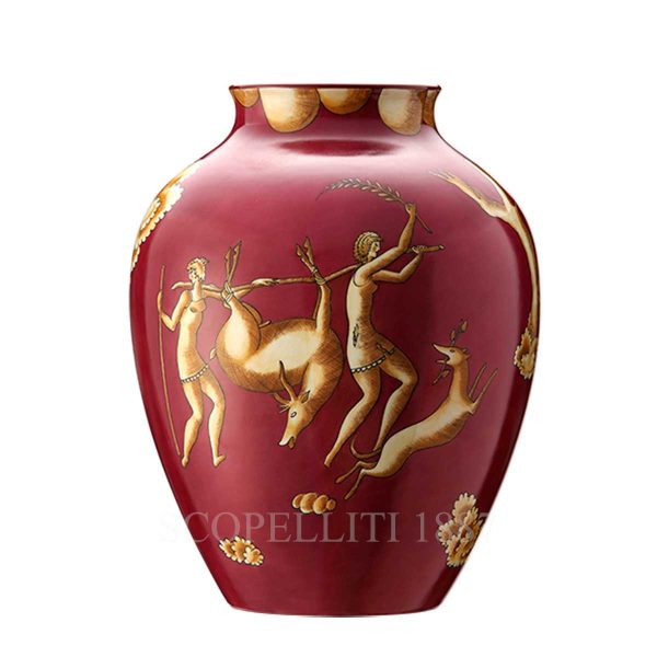 richard ginori gio ponti orcino vase red la venatoria