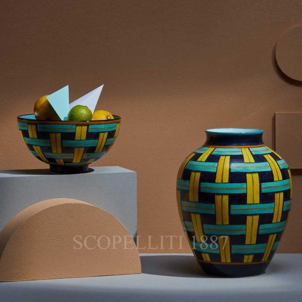 richard ginori gio ponti stuoia vase and bowl