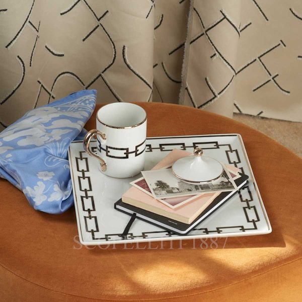 richard ginori mug and square plate catene black