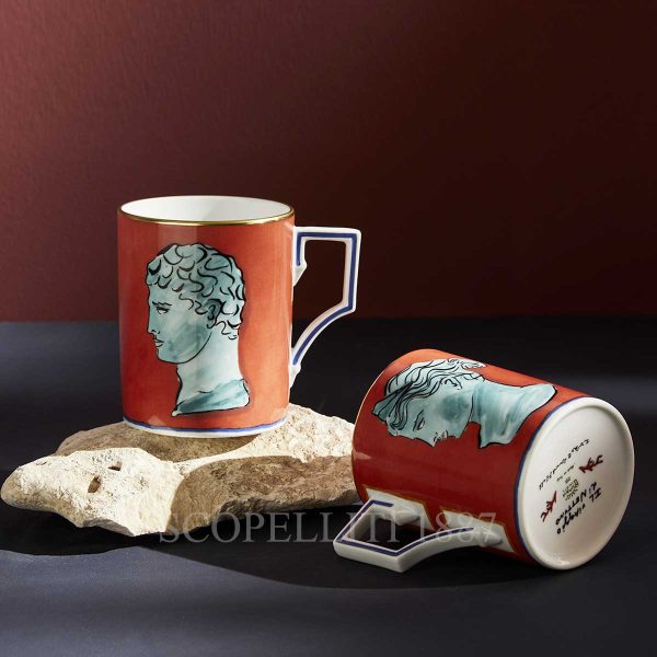 richard ginori red mug il viaggio di nettuno