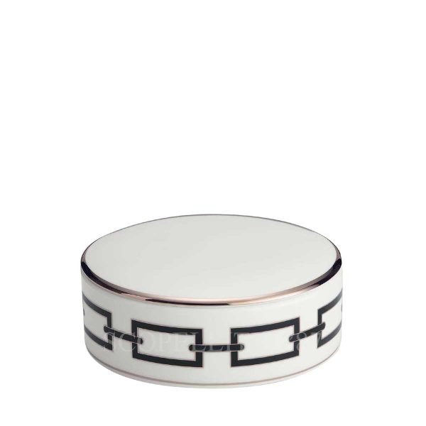 richard ginori round box with lid catene black