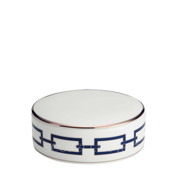 ginori catene blue round box