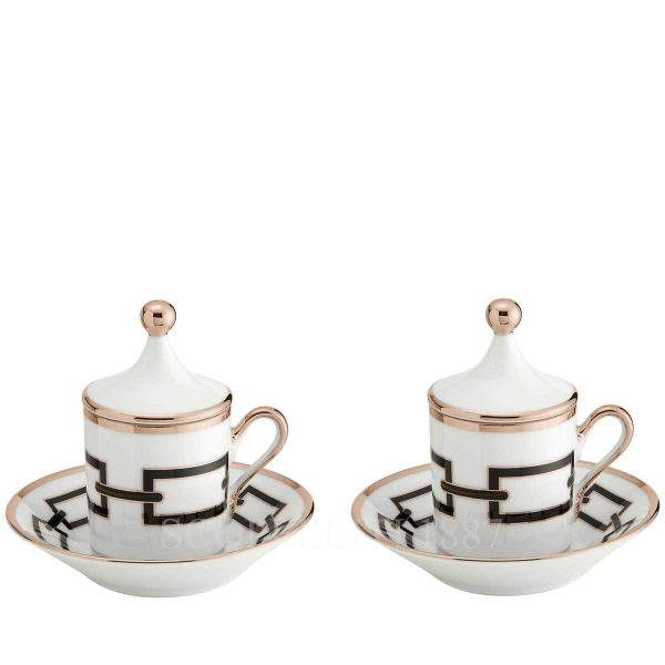 richard ginori set of 2 coffee cups catene black
